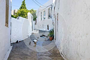 Traditional architecture in the chora of Patmos island, Dodecanese, Greece