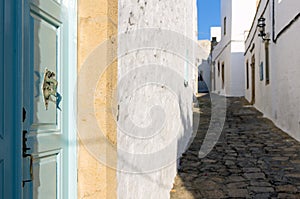 Traditional architecture in the chora of Patmos island, Dodecanese, Greece