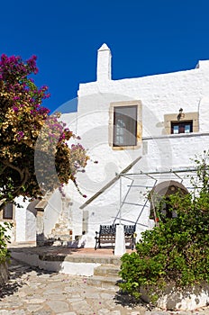 Traditional architecture in the chora of Patmos island, Dodecanese, Greece