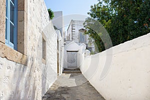 Traditional architecture in the chora of Patmos island, Dodecanese, Greece