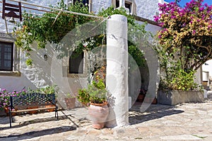 Traditional architecture in the chora of Patmos island, Dodecanese, Greece