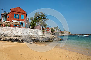 Traditional architecture at Goree island, Dakar, Senegal. West Africa