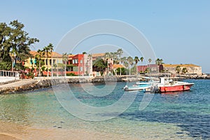 Traditional architecture at Goree island, Dakar, Senegal. West Africa