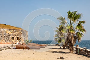 Traditional architecture at Goree island, Dakar, Senegal. West Africa