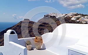 Traditional architecture of Oia village on Santorini island