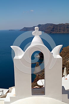 Traditional architecture of Oia village on Santorini island