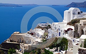 Traditional architecture of Oia village on Santorini island