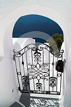 Traditional architecture of Oia village on Santorini island