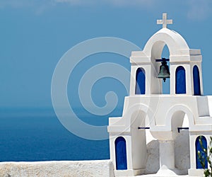 Traditional architecture of Oia village on Santorini island