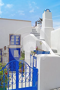 Traditional architecture of Oia village on Santorini island