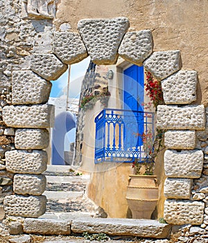 Traditional architecture of Oia village on Santorini island