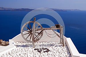 Traditional architecture of Oia village on Santorini island