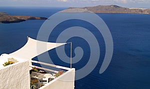 Traditional architecture of Oia village on Santorini island