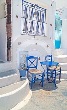 Traditional architecture of Oia village on Santorini island