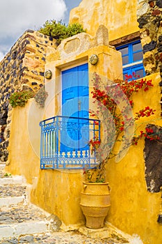 Traditional architecture of Oia village on Santorini island