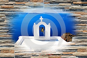 Traditional architecture of Oia village on Santorini island