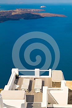 Traditional architecture of Oia village on Santorini island