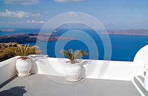 Traditional architecture of Oia village on Santorini island