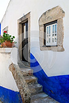 Traditional architecture of old european town. Narrow street of the ancient town. Scenic old town with medieval architecture.