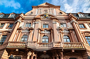 Traditional architecture in the old town of Mainz, Germany
