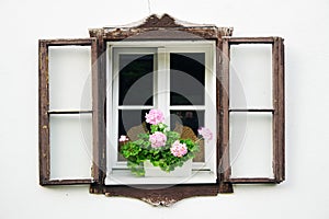 Traditional architecture in Sankt Gilgen, the picturesque village by the Wolfgangsee.