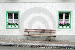 Traditional architecture in Sankt Gilgen, the picturesque village by the Wolfgangsee.
