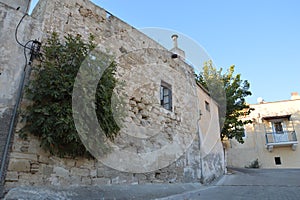 Traditional architecture of Theologos village on the island of Rhodes in Greece