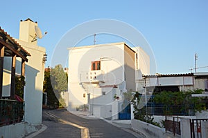 Traditional architecture of Theologos village on the island of Rhodes in Greece