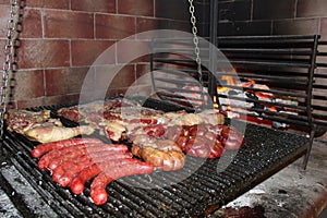 Traditional argentinian asado barbeque from argentina tradition bbq from Argentine brazil paraguay uruguay and chile photo