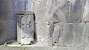 Traditional Armenian khachkars at the Monasteries of Haghpat and Sanahin.