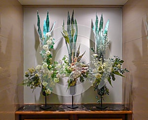 Traditional arrangement of flowers in Japanese: ikebana. City of Kobe, Hyougo Prefecture, Japan