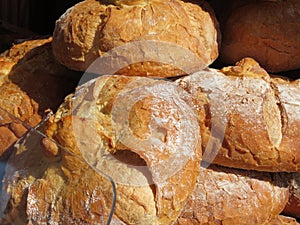 Traditional artisan sourdough bread handmade wheat flour photo