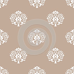 Traditional Asian damask wallpaper pattern design