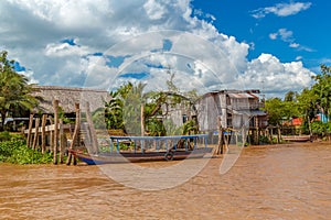 Traditional Asian Fishermen River Village