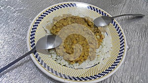 Traditional Asian home made spicy lentil or daal dish