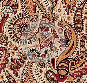 Traditional Asian paisley pattern background