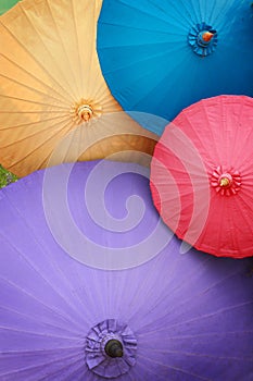 Traditional Asian paper umbrellas