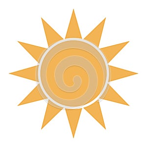 Traditional Asian sun flat illustration.