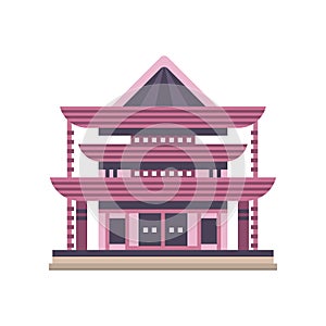Traditional Asiann pagoda building vector Illustration on a white background