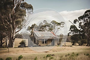 Traditional Australia farm house in the outback