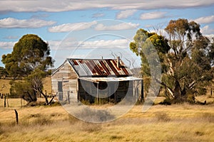 Traditional Australia farm house in the outback