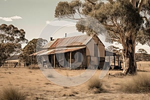 Traditional Australia farm house in the outback