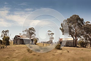 Traditional Australia farm house in the outback