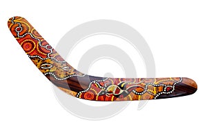 Traditional australian boomerang isolated on white background