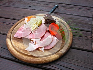 Traditional austrian ham plate