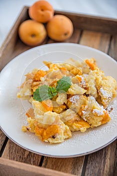 Traditional austrian kaiserschmarrn with apricots