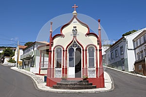 Traditional Azores catholic chapel in Topo. Sao Jorge. Portugal