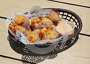 Traditional Bahamian conch fritters