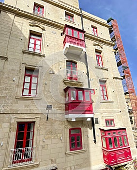 Traditional balconies in Valetta, Malta, Traditional Architecture