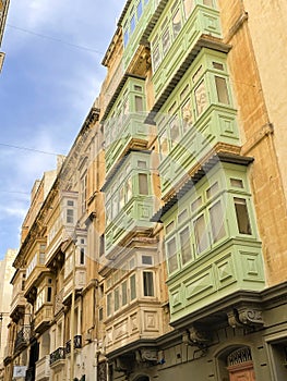 Traditional balconies in Valetta, Malta, Traditional Architecture